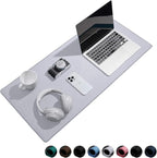 Reniteco Waterproof Large Gaming Mouse Pad with Durable Stitched Edges, Non-Slip Rubber Base, Grainy Jacquard Mouse Mat Desk Pad for Home Office Gaming, 31.5''x11.8''x0.12'', Matte Light Gray