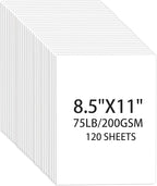 White Cardstock 8.5 X 11, 120 Sheets Card Stock, 75lb/ 200gsm Copy Paper, Cardstock Printer Paper for Art, Drawing, Invitations, DIY Cards, Watercolor, Craft, Construction, School & Office Supplies