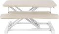VIVO 26 inch Desk Converter, K Series, Height Adjustable Sit to Stand Riser, Dual Monitor and Laptop Workstation with Keyboard Tray, Light Wood Top, White Frame, DESK-V026KF