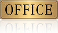 The Office Sign for Home and Business Door，Self-Adhesive Waterproof and Fade-Resistant Brushed Gold Office Sticker for House，Business，Door, Window