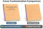 Custom Carbonless Invoice Book with Logo, Personalized Cover & Inner Pages, 2 Part NCR Receipt & Work Order Forms, Easy Tear, Writing Shield for Small Business (2-Part [White/Red], 11.8x8.3INCH)