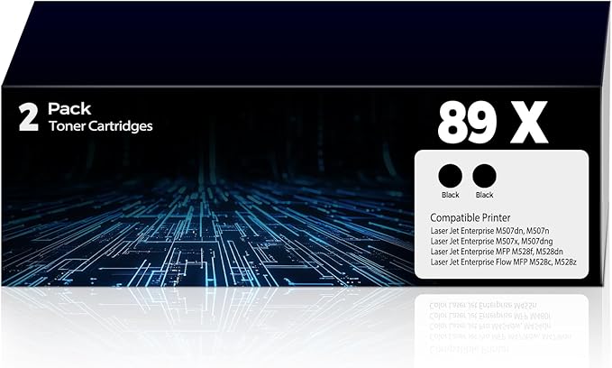 89X Black Toner Cartridges Replacement for HP 89X 89A CF289X CF289A Toner for Laser Jet Enterprise M507dn, M507n, M507x, M507dng, MFP M528f, M528dn, M528c, M528z, M507 M528 Series Printer, 2 Pack