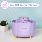 SKYDUE 360 Rotating Purple Pen & Art Supply Organizer - 5 Slot Desk Organizer for Office, School, Home