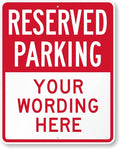 SmartSign 30 x 24 inch Custom “Reserved Parking” Metal Sign - Add Text, 80 mil Aluminum, 3M Laminated Engineer Grade Reflective Material, Red and White, Made in USA