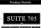 Custom Elegant Office Engraved Name Plate for Doors or Wall Sign, Personalized Office Door Name Plates with Adhesive, Laser Engraving, 10 Colors Available (Size 2.5"H x 10"L)