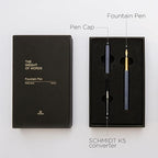 YSTUDIO Stunning Classic Revolve Fountain Pen, Schmidt Gilded Nib, Best Pen Gift Set for Men & Women, Professional, Executive Office, Nice Pens（blue，M nib）