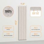 Tao.space 6 Pack Acoustic Panels 3D Wave Sound Proof Foam for Walls, 47.2"x11.8" Self-Adhesive Sound Absorbing Panels for Noise Reduction in Home Office & Studio, Decorative Wall Tiles (Camel)
