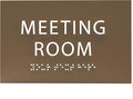 ADA CENTRAL SIGNS - 6" X4" Meeting Room Sign - ADA Compliant Tactile Graphics Grade 2 Braille Text Acrylic Wall Sign | Privacy, Interview, Room Name Sign for Schools, Hospitals, Offices, & Apartments