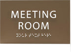 ADA CENTRAL SIGNS - 6" X4" Meeting Room Sign - ADA Compliant Tactile Graphics Grade 2 Braille Text Acrylic Wall Sign | Privacy, Interview, Room Name Sign for Schools, Hospitals, Offices, & Apartments