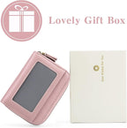 GOIACII Small Genuine Leather Wallet for Women, RFID Blocking Credit Card Holder Wallet