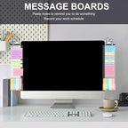 Office Desk Accessories 2pcs Multifunction Computer Monitor Memo Board - Transparent Computer Side Panel Memo Creative Monitor Side Panel Suitable for Office Home Desktop (Monitor Memo Board 5)
