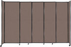 Versare Straightwall Sliding Portable Wall Partition | Freestanding Office Dividers | Locking Wheels | Temporary Room Separator | 11'3'' Wide x 7'6'' Tall Latte Fabric Panels
