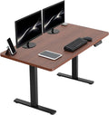 VIVO Electric 43 x 24 in Standing Desk, Memory Height Adjustment, 1B Series, Holds 220 lbs, Dark Walnut Top, Black Frame, DESK-1B4D