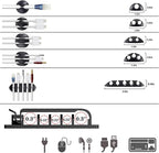 ELII 300PCS Cable Management Kit,4 Cable Sleeve 35 Cable Clips with 11Cord Holders,20 Roll Cable Organizer Straps and 200 Fastening Cable Ties,20 Cable Zip Tie Mounts for Computer TV Under Desk