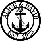 Personalized Nautical Decor, Custom Metal Sign, Anchor Family Name Sign,Nautical Wall Decor, Anchor Custom Name and Date Metal Sign