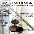 Decorative Hourglass Sand Timer Set - Includes 25 and 5 Minute Sandglass Pomodoro Timers with Wooden Bases - Time Management Productivity Tool - Gift for Home Office Desk