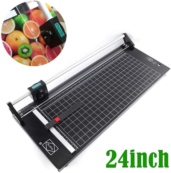 24Inch Rotary Trimmer Paper Cutter,Manual Paper Cutters Trimmers Photo Paper Cutter with Automatic Paper Weighting,Self-Sharpening for Craft Paper, Card Stock and Office Paper