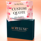 Personalized Gifts, Custom Quote Block Letter Board,Crystal-Clear Acrylic With Gift Box,17 Styles, Holiday and Christmas Gift for Mom, Dad, Girlfriend, Him or Her, Husband, Wife (5"x7, Pink Petals)