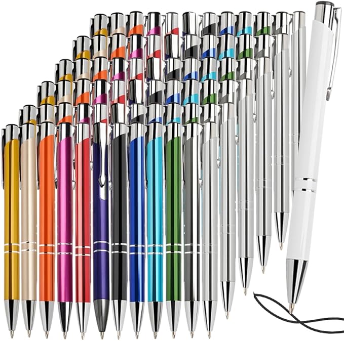 Yucold Customized ballpoint pens in bulk, personalized ballpoint pens with free engraving, for use in companies, enterprises, graduation anniversaries (Sky blue,13)