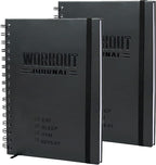 Nextnoid Hardcover Fitness Planner Workout Journal for Men & Women - A5 Sturdy Fitness Log Book to Track Gym & Home Workouts - Separately Packaged 2 Pieces