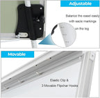 Magnetic Whiteboard Easel Tripod Stand 40 x 28 Inch with Flipchart Paper Pad (25 Sheets) - Height Adjustable Portable Dry Erase Board for Office Meetings, Training & Classroom