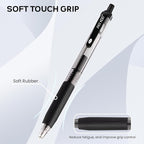 ParKoo Black Gel Pens, 70 Pack Quick Dry Retractable Medium Point 0.7mm Rollerball Gel Ink Pens Smooth Writing with Comfort Grip for School Office Home