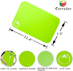 Carrollar Small Flexible Plastic Cutting Board Mats, 2 Pack Cutting Boards Mats With Food Icons, Gripped Back and Dishwasher Safe, Set of 4,7.5x11.4inch (2)