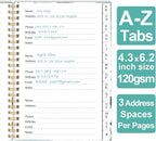Address Book with Alphabetical Tabs - Small Address Book Spiral with Address Contacts, Special Date, Phone, Birthday & Internet Login Password for Home and Office, 4.3" x 6.2", Teal Flowers