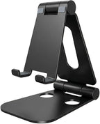 LOXP Tablet Holder Stand, Adjustable Aluminum Alloy Phone Stand, Compatible with 4-13" Tablets Such as iPad Pro 11, 9.7, 10.5, 12.9 Air Mini, Kindle, Tab, iPhone Air 17 Pro Max, Dark Black
