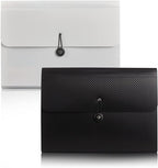 Nicfaec Expanding File Folder with 13 Pockets,Polypropylene, 12.99" x 9.45" x 1.1"for Work, School, Home, Office, Blackwhite(2Pack)