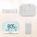 Geevon Small Travel Alarm Clock, Digital Alarm Clocks for Bedrooms Home Office, Battery Operated Desk Clock with 3 Inch Large Display, 2 Alarms, 5s Backlight, Snooze, Indoor Temperature, White
