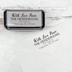 Self Inking Modern Address Stamps | Custom Return Address Stamper (with Love from, Xtra Wide)