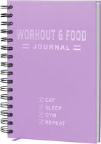 Nextnoid Hardcover Fitness & Food Journal - Nutrition & Workout Planner for Men & Women - A5 Sturdy Workout Log Book to Track Diet, Gym & Home Workouts - Purple