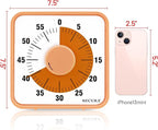 Secura 7.5 Inch Visual Timer, 60 Minute Oversize Countdown Visual Timer for Kids and Adults, Durable Mechanical Time Management Tool (Orange)