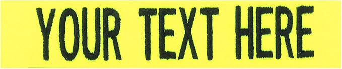 Custom Uniform Name Tapes Solid Colors. Neon Yellow Fabric, 4 Inch Sew on
