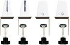 Jhanw Desk Divider Clamp For 1/8" To 0.51" Panel, Adjustable Desk Partition Clamp For 0.32" To 2.04" Desktop, Standing Desk Accessories For Desk Privacy Folders, White Sneeze Guard Holder 4-pack