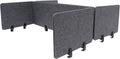Clamp-On Acoustic Desk Divider, 2Pcs 47.25x16in+4Pcs 23.6x16in Acoustic Partition, Desktop Privacy Panel, Sound Absorbing Workstation Panel (Anthracite Gray, 48" x 16" + 24" x 16")