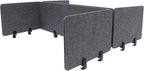 Clamp-On Acoustic Desk Divider, 2Pcs 47.25x16in+4Pcs 23.6x16in Acoustic Partition, Desktop Privacy Panel, Sound Absorbing Workstation Panel (Anthracite Gray, 48" x 16" + 24" x 16")