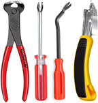 Alimtee 4Pcs Upholstery Staple Remover Tools Set Including End Cutting Pliers Staple Puller Tack Lifter Carpet Remover Fastener Remover for Furniture Floor Wall Car Photo Frame