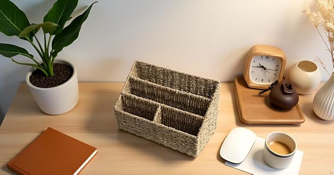 KOLWOVEN Magazine Display Holder- Mail Organizer Countertop- Mail Holder l Bill Sorter Organizer For Desk And Home Boho Rack Storage Organizer