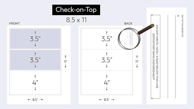 Compuchecks Top Blank Check Paper - 1000 Pack, Quick-Books & Laser Printer Compatible - Security Business Checks with Voucher - 8.5" x 11" Green Marble