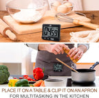 HOME MOST 3" Large Display Kitchen Timer - Digital Timer Magnetic Back Loud Alarm On A Rope- Black Cooking Timers For Kitchen Teachers Students Games Kids Meetings -Sports Timers For Workouts Exercise