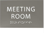 ADA CENTRAL SIGNS - 6" X4" Meeting Room Sign - ADA Compliant Tactile Graphics Grade 2 Braille Text Acrylic Wall Sign | Privacy, Interview, Room Name Sign for Schools, Hospitals, Offices, & Apartments