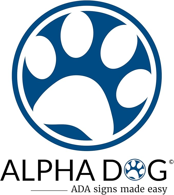 ALPHA DOG SIGNS Corridor Projecting Hallway Bathroom Sign, Left Arrow, 4"x12" Double Sided, Indoor/Outdoor, Easy Install, Durable Business Wayfinding Plaque, USA-Made (Blue)
