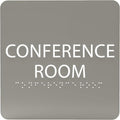 ADA CENTRAL SIGNS - 6" X6" Conference Room Sign- ADA Compliant Tactile Graphics Grade 2 Braille Text Acrylic Wall Signs - Authorized Personnel Only, Meeting Privacy Door Sign for Schools, and Offices