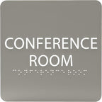 ADA CENTRAL SIGNS - 6" X6" Conference Room Sign- ADA Compliant Tactile Graphics Grade 2 Braille Text Acrylic Wall Signs - Authorized Personnel Only, Meeting Privacy Door Sign for Schools, and Offices
