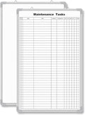 Lined Whiteboard Blank Grid Aluminum Frame Dry Erase Board Reusable Wall Mounted Board for Scheduling, to Do Lists Weekly Planning Home Work(36 x 24 Inch,Vertical Maintenance Tasks)
