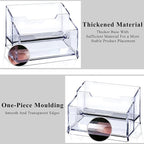 Meschett 3 Pack Clear Acrylic Business Card Holder,2 Tier Premium Acrylic Clear Business Card Holder Stand for Desk Fits 100 Business Cards