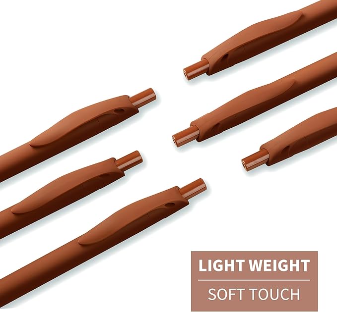 deegtran Pens Bulk, 50 Pack No Bleed Brown Click Pen, Wholesale Retractable Ballpoint Pens, Pens Medium Point, Smooth Ink Pens, 1.0MM Brown Ink