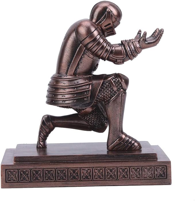 Amoysanli Knight Pen Holder Desk Organizers and Accessories Desk Decor Resin Pen Holder as Gift with a Cool Pen for Office and Home (Red)